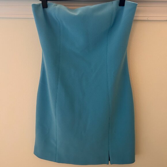 Woman Bec + Bridge Mini Dresses | KARINA STRAPLESS SPLIT MINI Topaz Blue - Picture 5 of 9